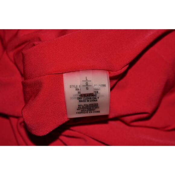 ELIE TAHARI $378 Red Drape Front Jersey Stretch Sheath Dress Large - Picture 4 of 4